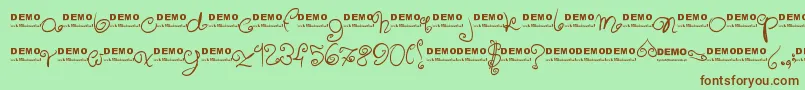 Sweeetdemo Font – Brown Fonts on Green Background