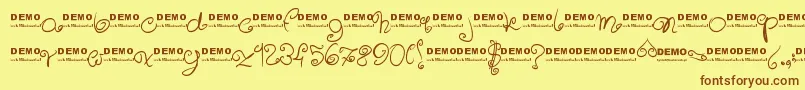 Sweeetdemo Font – Brown Fonts on Yellow Background