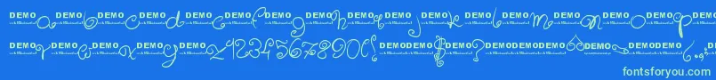 Sweeetdemo Font – Green Fonts on Blue Background