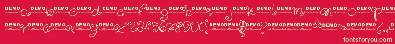 Sweeetdemo-fontti – vihreät fontit punaisella taustalla