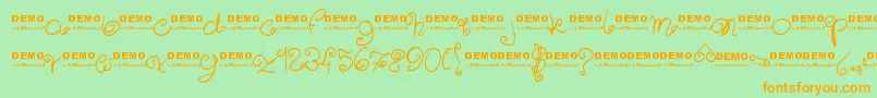 Sweeetdemo Font – Orange Fonts on Green Background