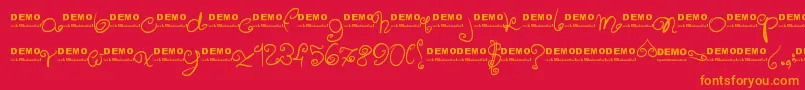 Sweeetdemo Font – Orange Fonts on Red Background