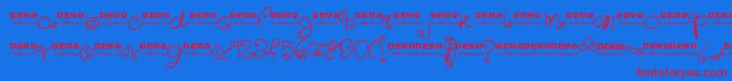 Sweeetdemo Font – Red Fonts on Blue Background