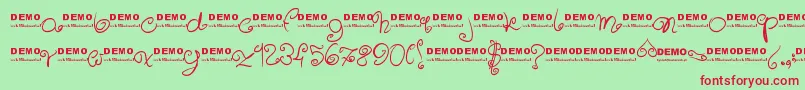 Sweeetdemo-Schriftart – Rote Schriften auf grünem Hintergrund