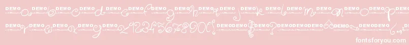 Sweeetdemo-Schriftart – Weiße Schriften auf rosa Hintergrund