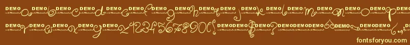 Sweeetdemo Font – Yellow Fonts on Brown Background