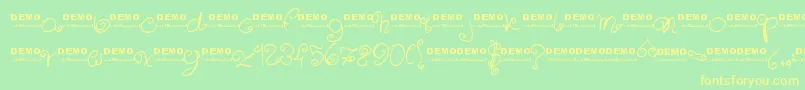 Sweeetdemo-fontti – keltaiset fontit vihreällä taustalla