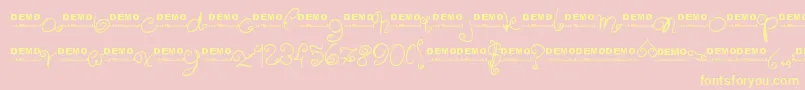 Sweeetdemo Font – Yellow Fonts on Pink Background