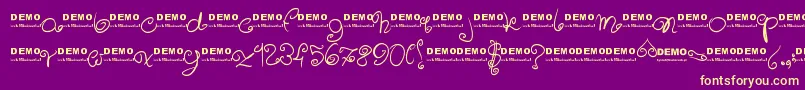 Sweeetdemo Font – Yellow Fonts on Purple Background