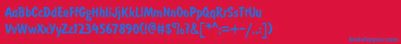BrushtypeSemiboldRegular Font – Blue Fonts on Red Background
