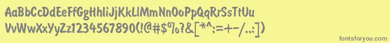 BrushtypeSemiboldRegular Font – Gray Fonts on Yellow Background