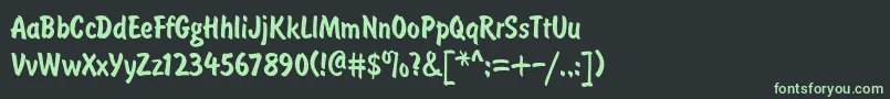 BrushtypeSemiboldRegular Font – Green Fonts on Black Background