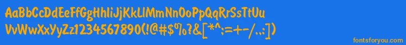 BrushtypeSemiboldRegular Font – Orange Fonts on Blue Background