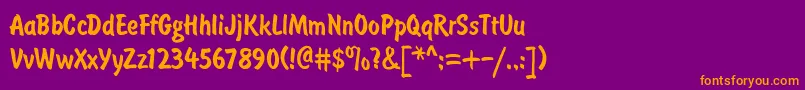 BrushtypeSemiboldRegular Font – Orange Fonts on Purple Background