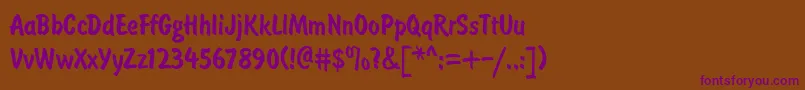 BrushtypeSemiboldRegular Font – Purple Fonts on Brown Background