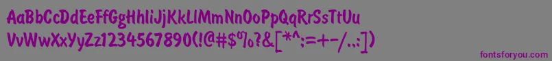 Шрифт BrushtypeSemiboldRegular – фиолетовые шрифты на сером фоне