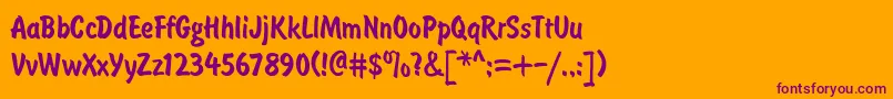 Шрифт BrushtypeSemiboldRegular – фиолетовые шрифты на оранжевом фоне