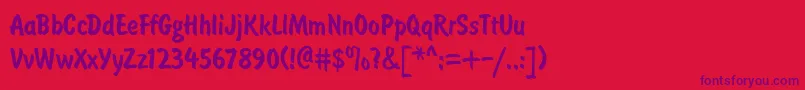 Czcionka BrushtypeSemiboldRegular – fioletowe czcionki na czerwonym tle