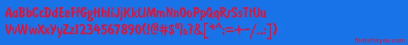 BrushtypeSemiboldRegular Font – Red Fonts on Blue Background