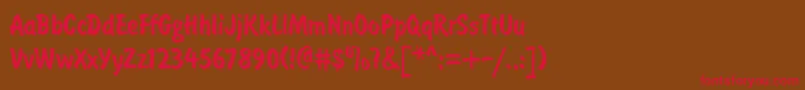 BrushtypeSemiboldRegular-fontti – punaiset fontit ruskealla taustalla