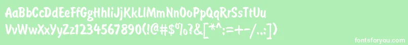 BrushtypeSemiboldRegular Font – White Fonts on Green Background