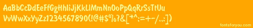 BrushtypeSemiboldRegular Font – Yellow Fonts on Orange Background