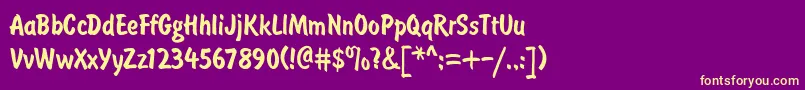 BrushtypeSemiboldRegular Font – Yellow Fonts on Purple Background