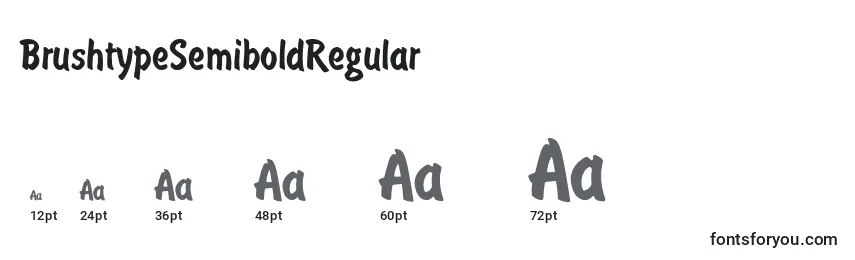 Größen der Schriftart BrushtypeSemiboldRegular