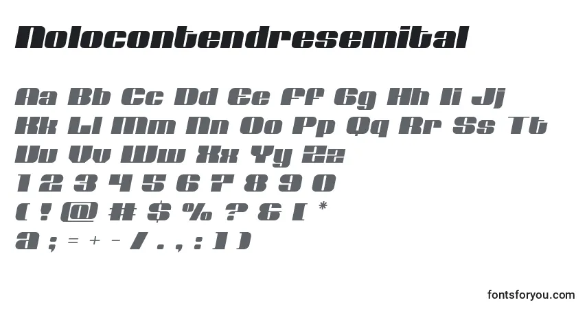 Fuente Nolocontendresemital - alfabeto, números, caracteres especiales