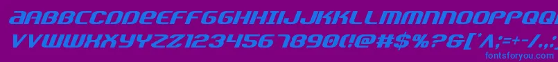 Teamamericacond Font – Blue Fonts on Purple Background