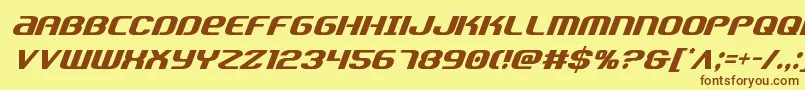 Teamamericacond Font – Brown Fonts on Yellow Background