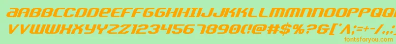 Teamamericacond Font – Orange Fonts on Green Background