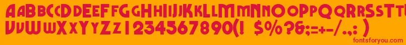 QuestascapssskRegular Font – Red Fonts on Orange Background