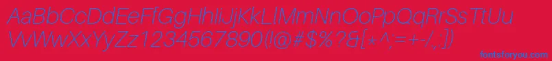 AileronThinitalic Font – Blue Fonts on Red Background