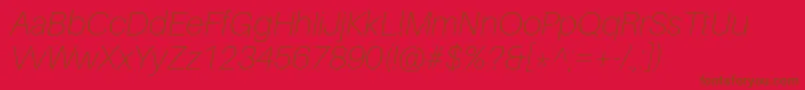AileronThinitalic Font – Brown Fonts on Red Background