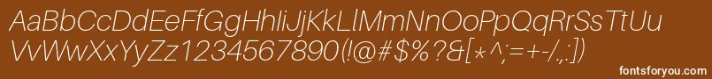 Шрифт AileronThinitalic – белые шрифты на коричневом фоне