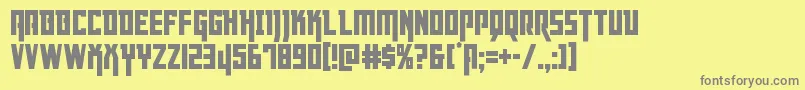 フォントDangerflightcond – 黄色の背景に灰色の文字