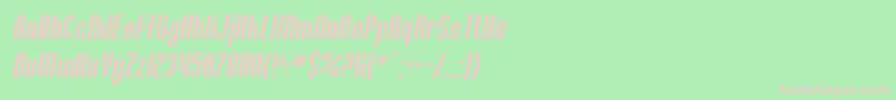 Шрифт SfWillametteItalic – розовые шрифты на зелёном фоне