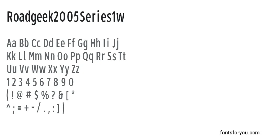 A fonte Roadgeek2005Series1w – alfabeto, números, caracteres especiais