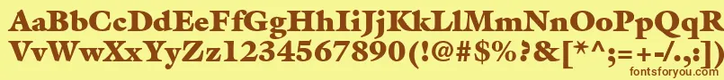 AcanthusBlackSsiExtraBlack Font – Brown Fonts on Yellow Background