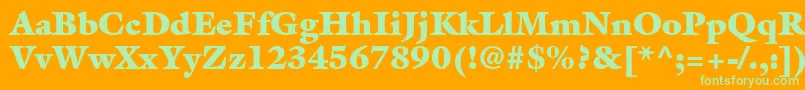 AcanthusBlackSsiExtraBlack Font – Green Fonts on Orange Background