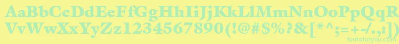 AcanthusBlackSsiExtraBlack Font – Green Fonts on Yellow Background