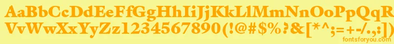 AcanthusBlackSsiExtraBlack Font – Orange Fonts on Yellow Background
