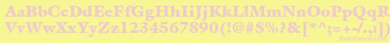 Fonte AcanthusBlackSsiExtraBlack – fontes rosa em um fundo amarelo