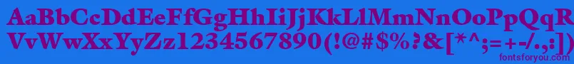 AcanthusBlackSsiExtraBlack Font – Purple Fonts on Blue Background