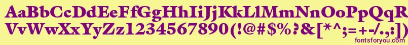 AcanthusBlackSsiExtraBlack Font – Purple Fonts on Yellow Background