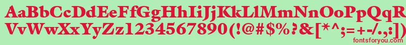 AcanthusBlackSsiExtraBlack Font – Red Fonts on Green Background
