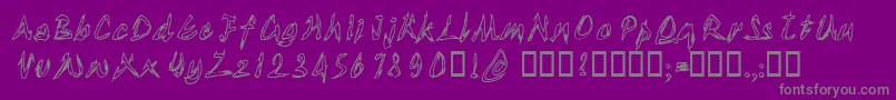 Tornuali-Schriftart – Graue Schriften auf violettem Hintergrund