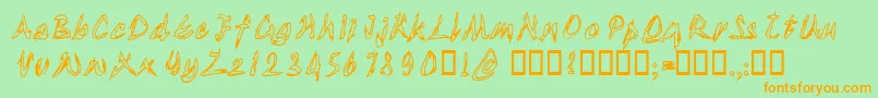 Tornuali Font – Orange Fonts on Green Background