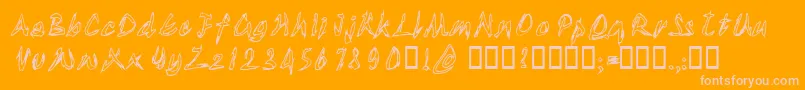 Tornuali-Schriftart – Rosa Schriften auf orangefarbenem Hintergrund